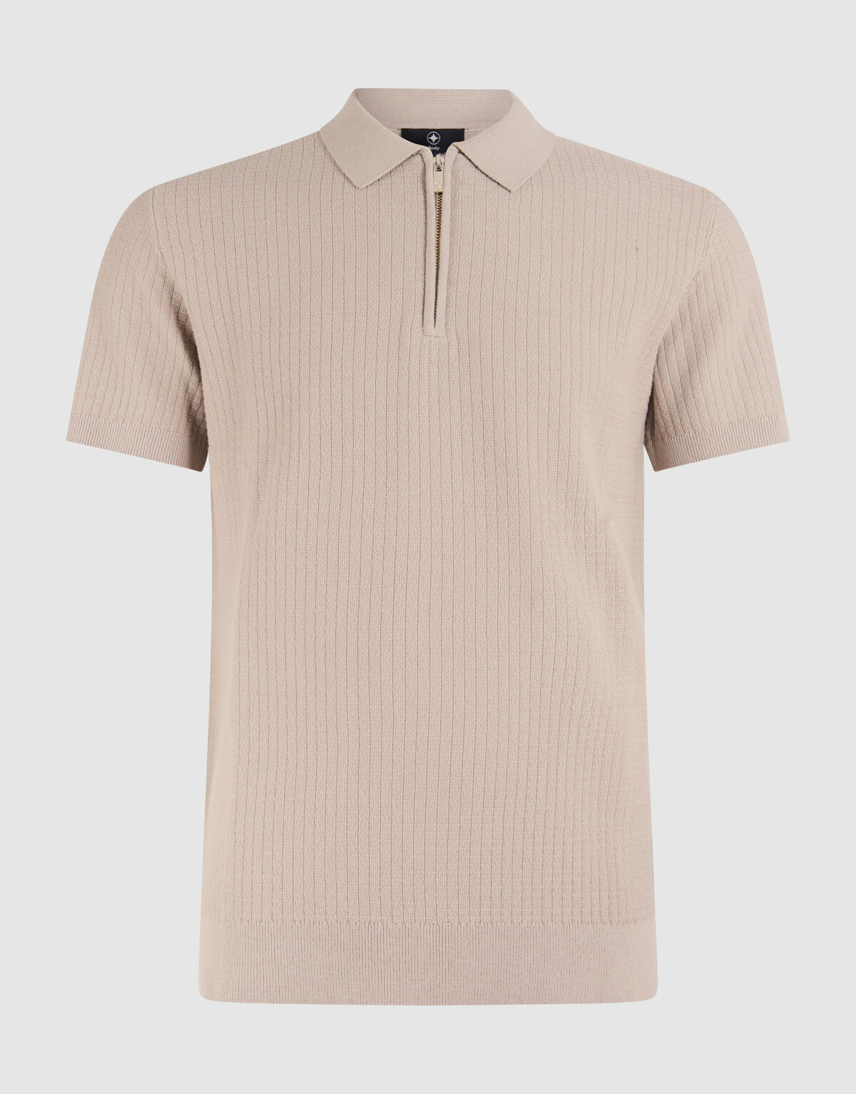 Gebreide Zipper Polo Lichtbruin SHOEBY MEN