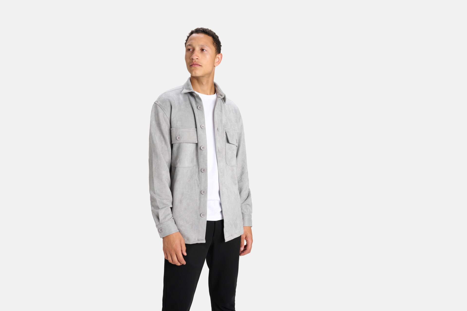 Suedine Overshirt Grijs REFILL