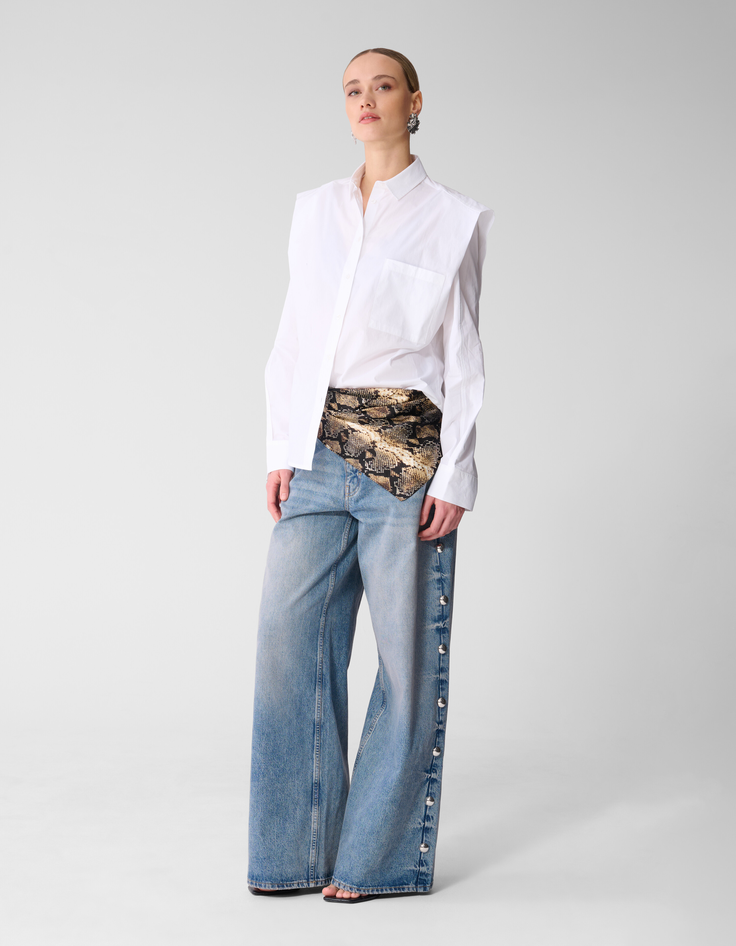 Printed Snake Sjaal Bruin SHOEBY ACCESSOIRES