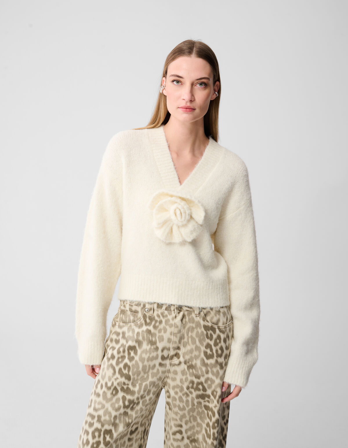 Flower Trui Gebroken Wit SHOEBY WOMEN