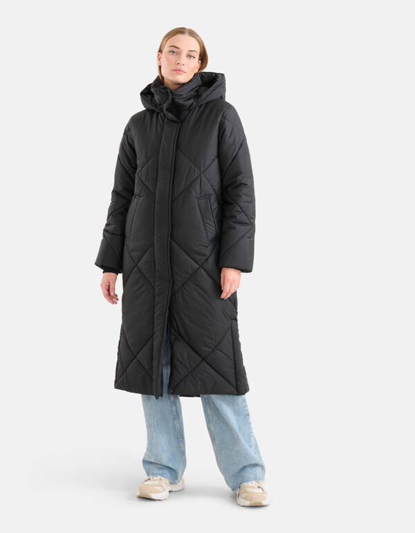 Lange Puffer Jas Zwart SHOEBY WOMEN