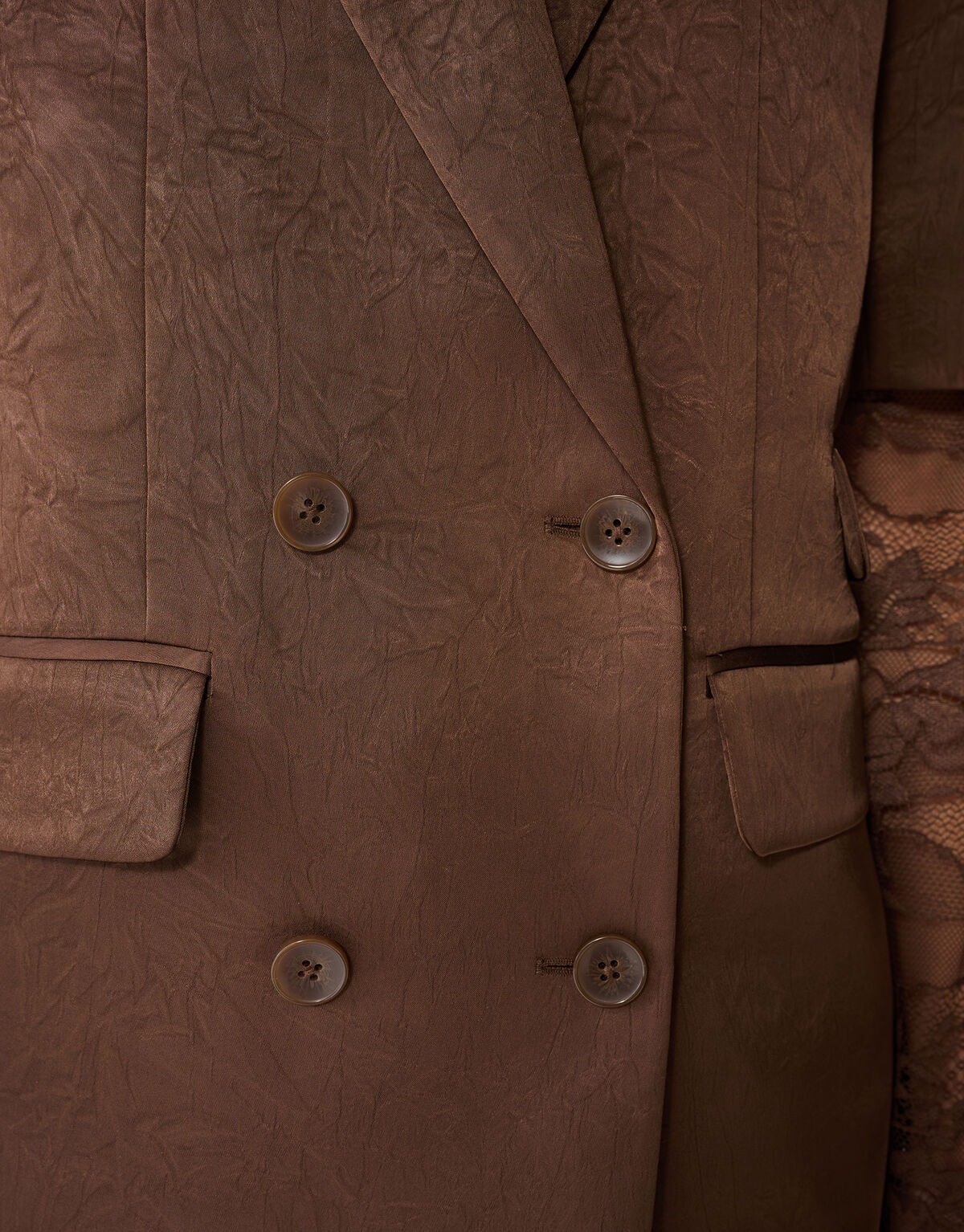 Short Sleeve Blazer Donkerbruin SHOEBY WOMEN