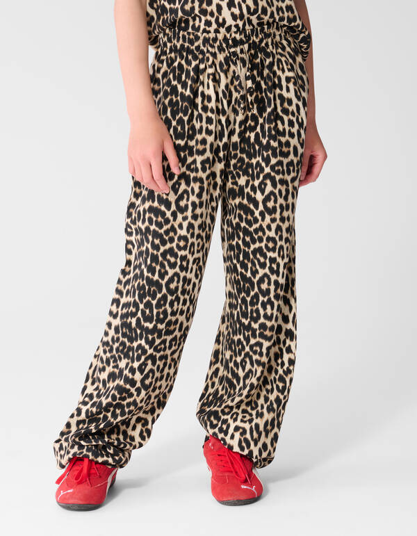 Twist Leopard Wide leg Broek Bruin SHOEBY GIRLS