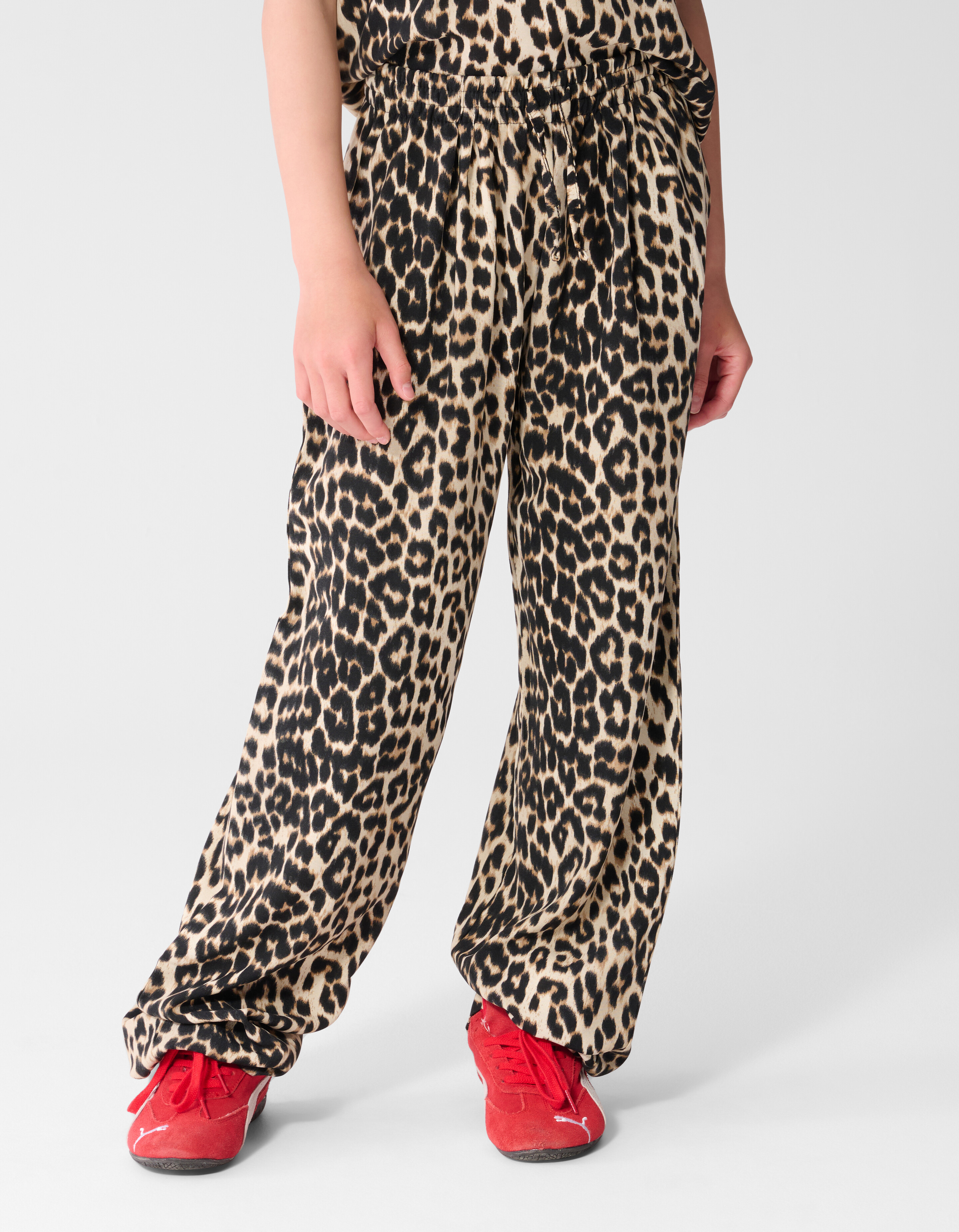 Twist Leopard Wide leg Broek Bruin SHOEBY GIRLS