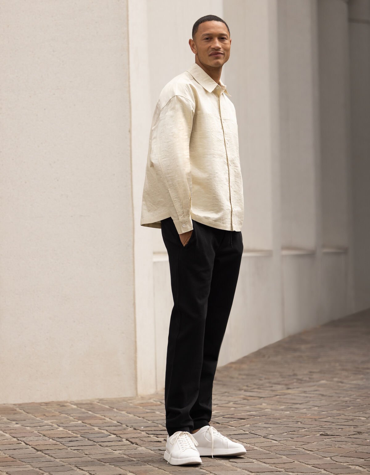 Structuur Overshirt Gebroken Wit SHOEBY MEN