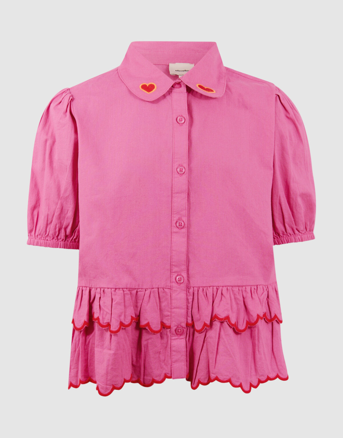 Ruffle Heart Blouse Roze SHOEBY GIRLS
