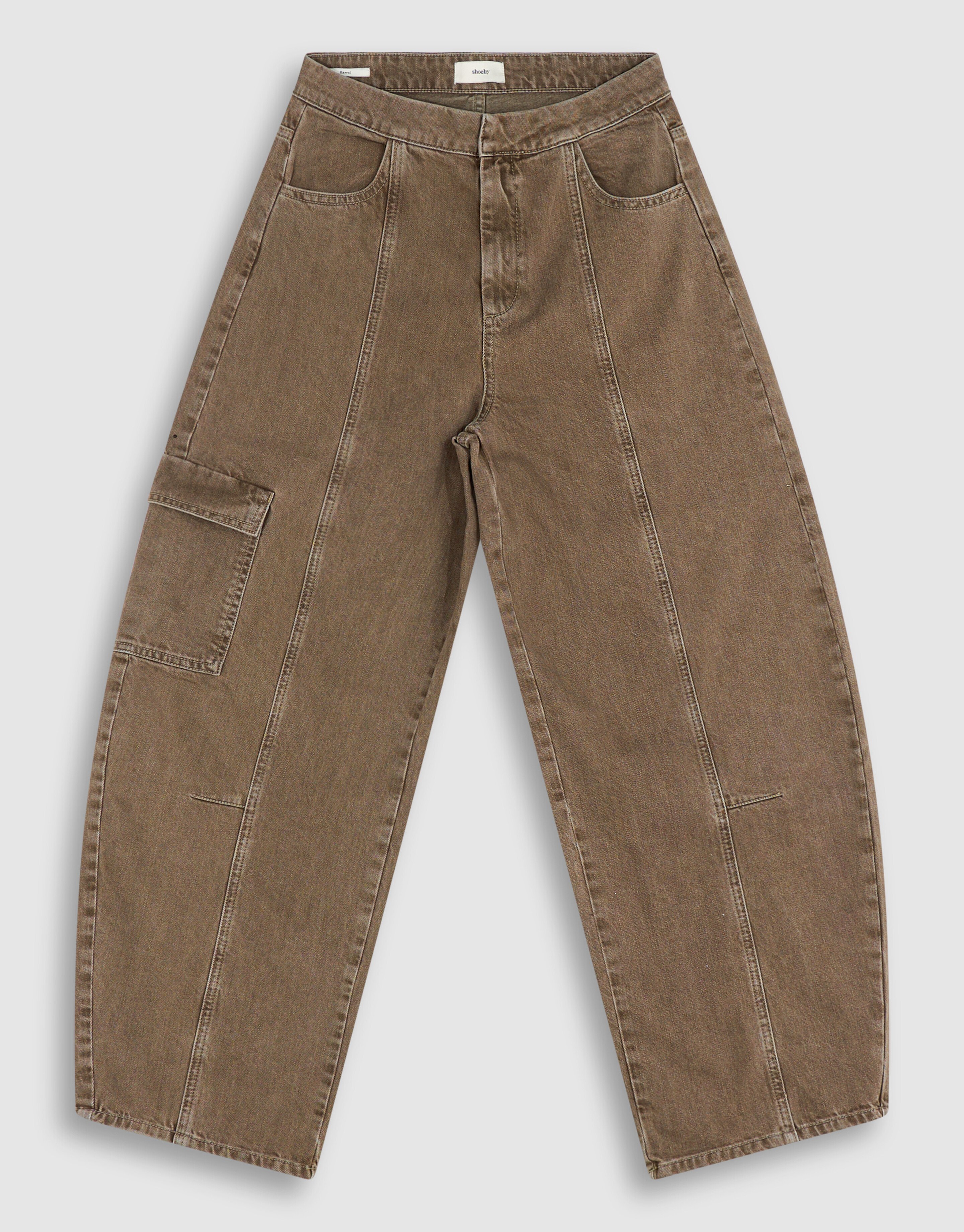 Cargo Barrel Fit Jeans Groen SHOEBY WOMEN