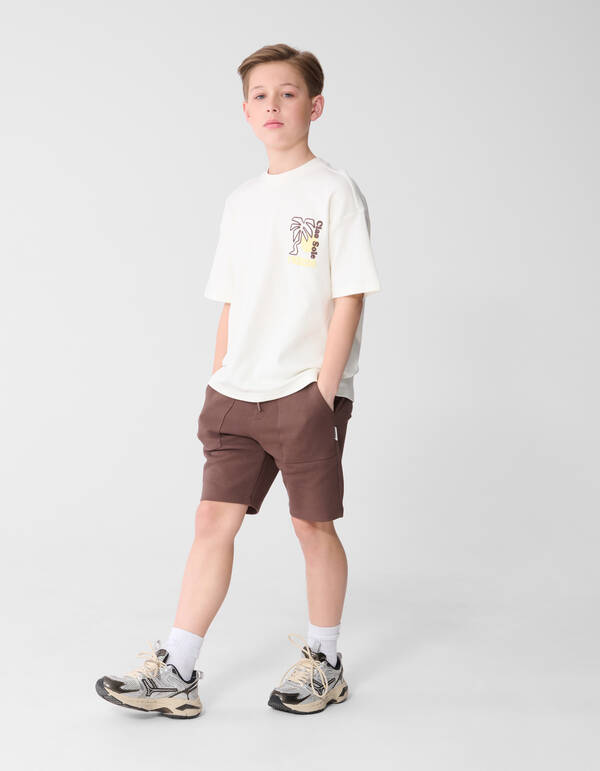 Palm Artwork T-shirt Gebroken Wit SHOEBY BOYS