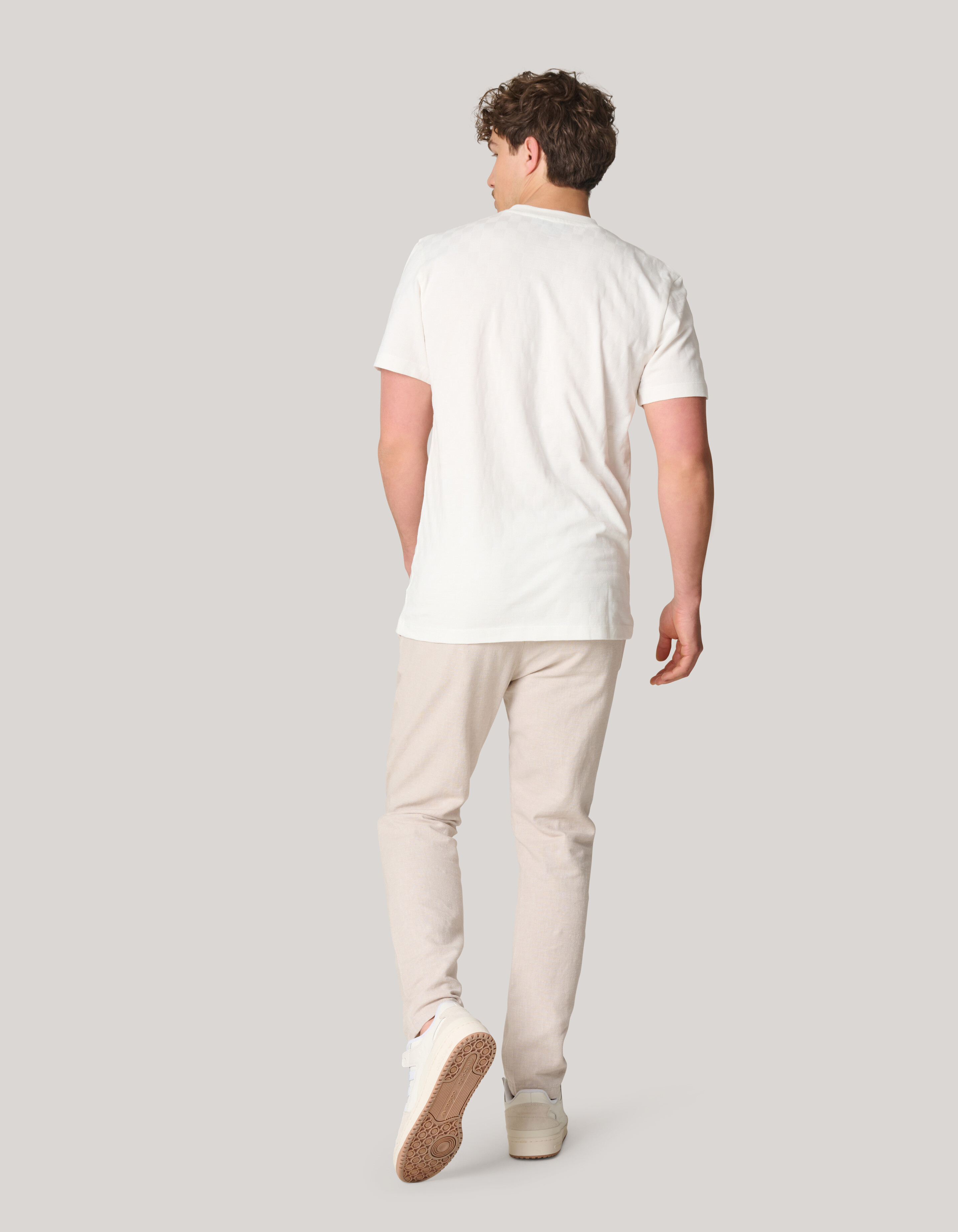 Block Structuur T-shirt Gebroken Wit SHOEBY MEN
