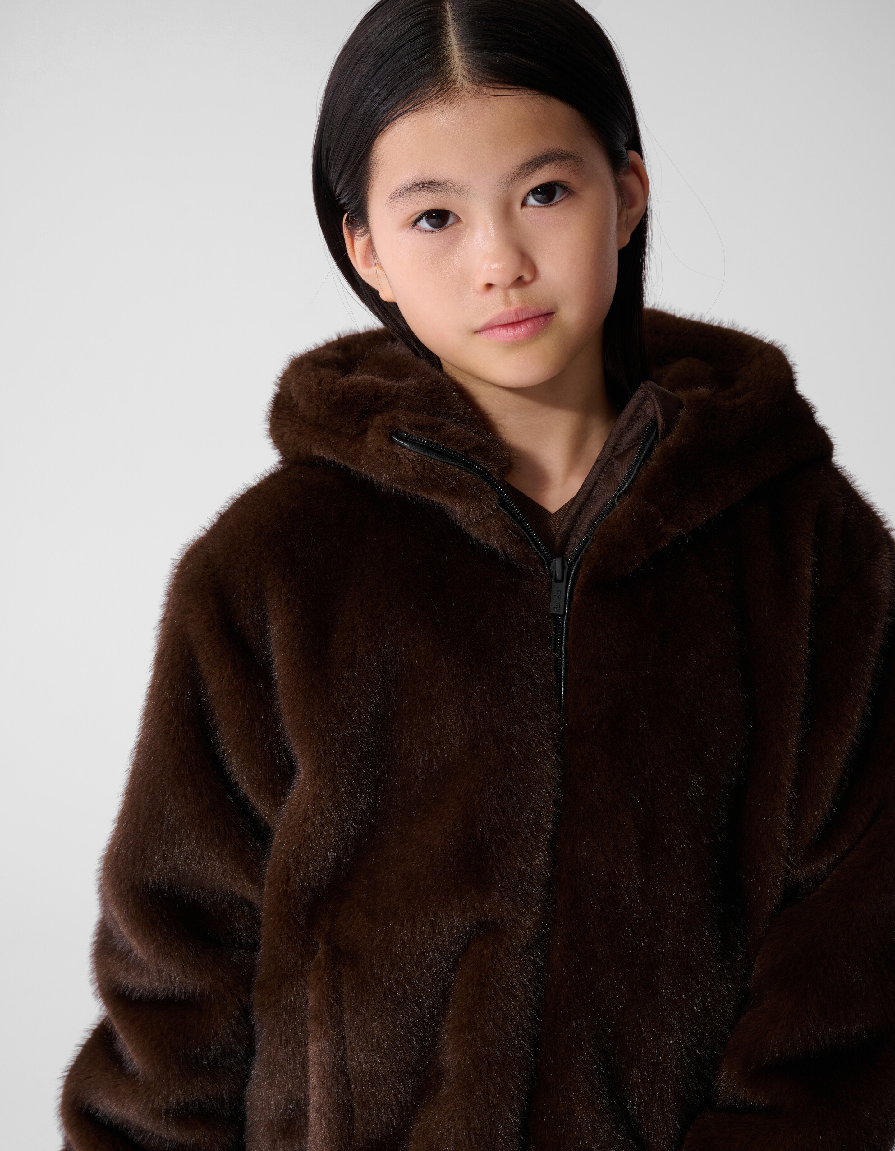 Fake Fur Jas Donkerbruin SHOEBY GIRLS