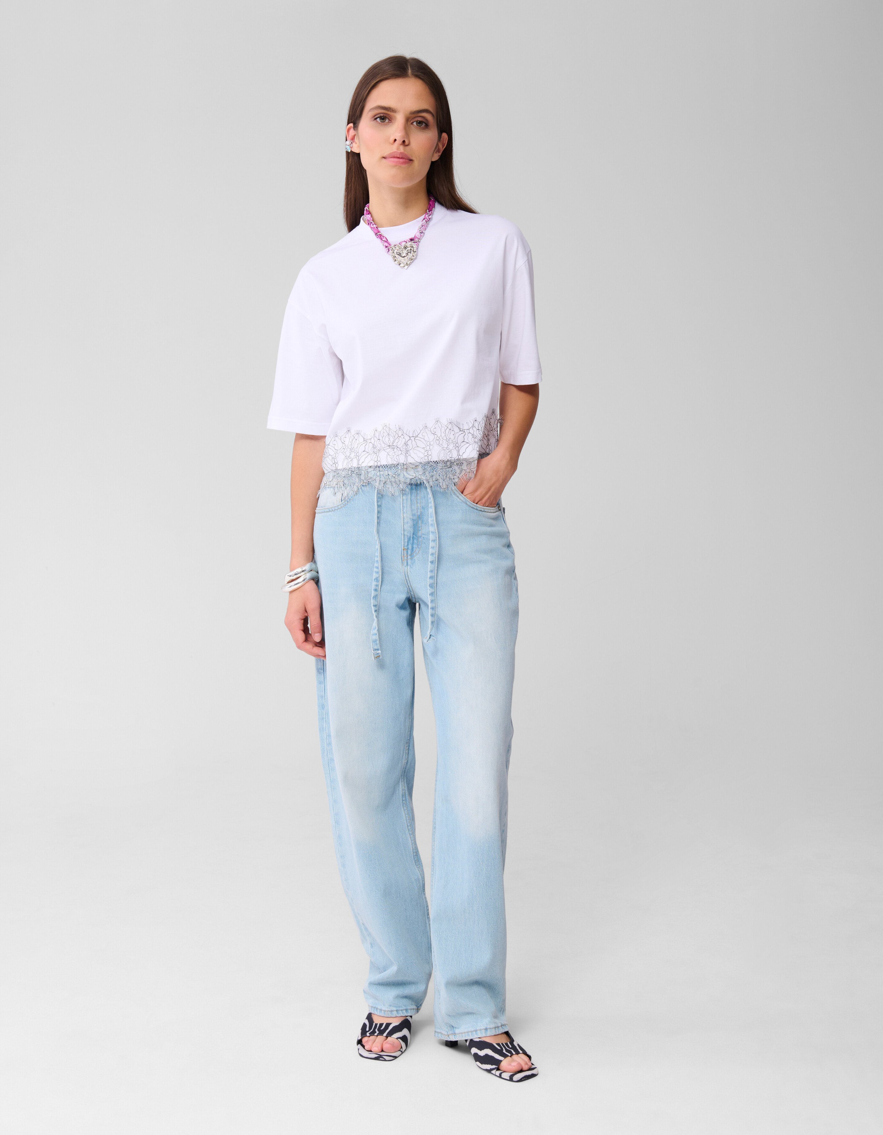 Kanten T-shirt Wit SHOEBY WOMEN
