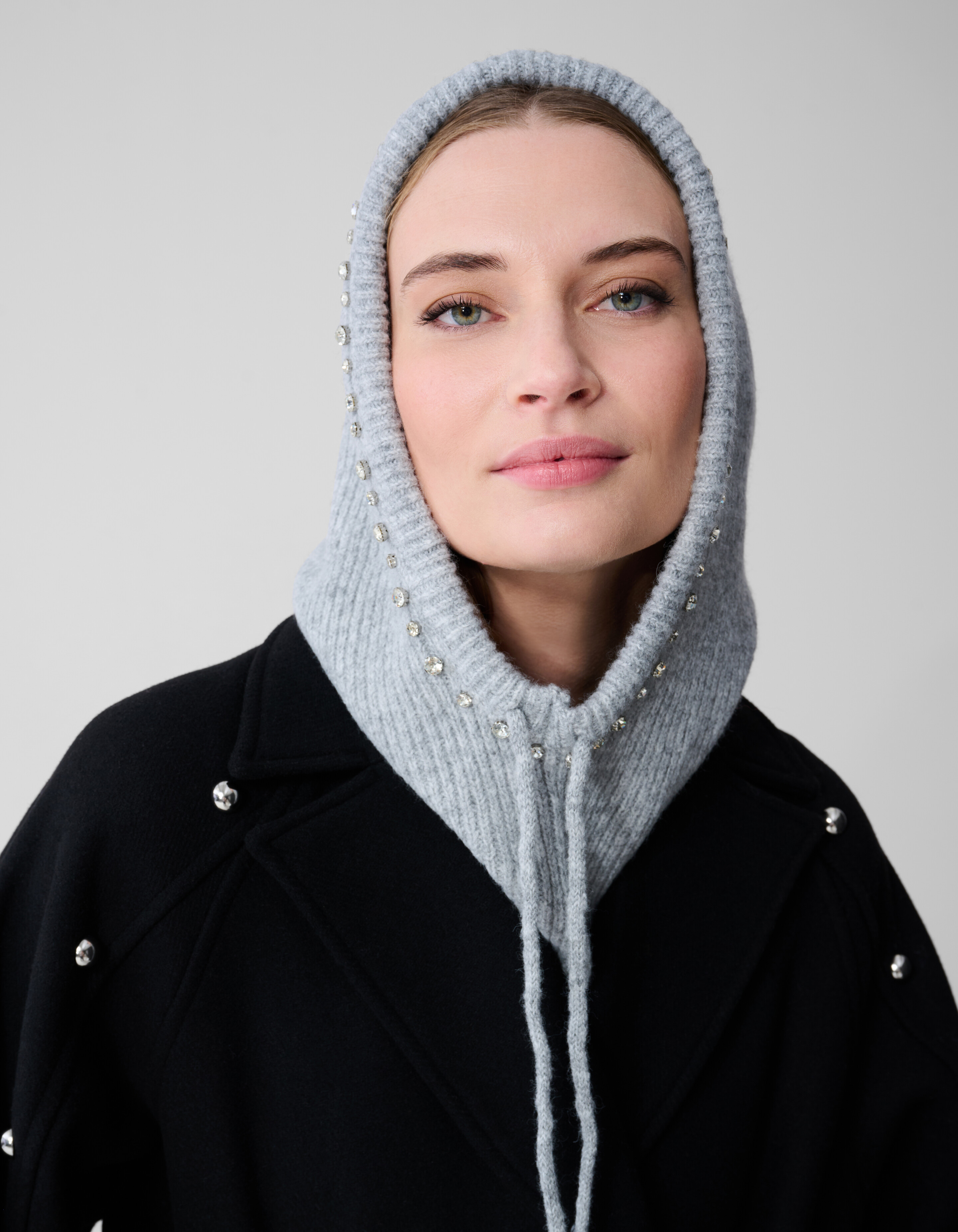 Ribbed Balaclava Muts Lichtgrijs SHOEBY ACCESSOIRES