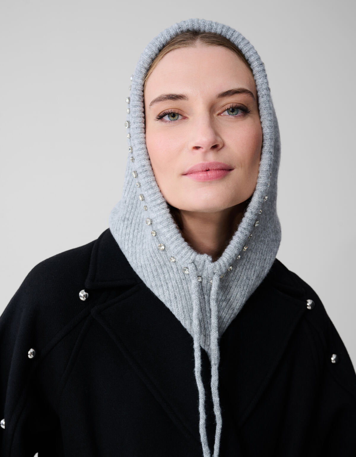 Ribbed Balaclava Muts Lichtgrijs SHOEBY ACCESSOIRES
