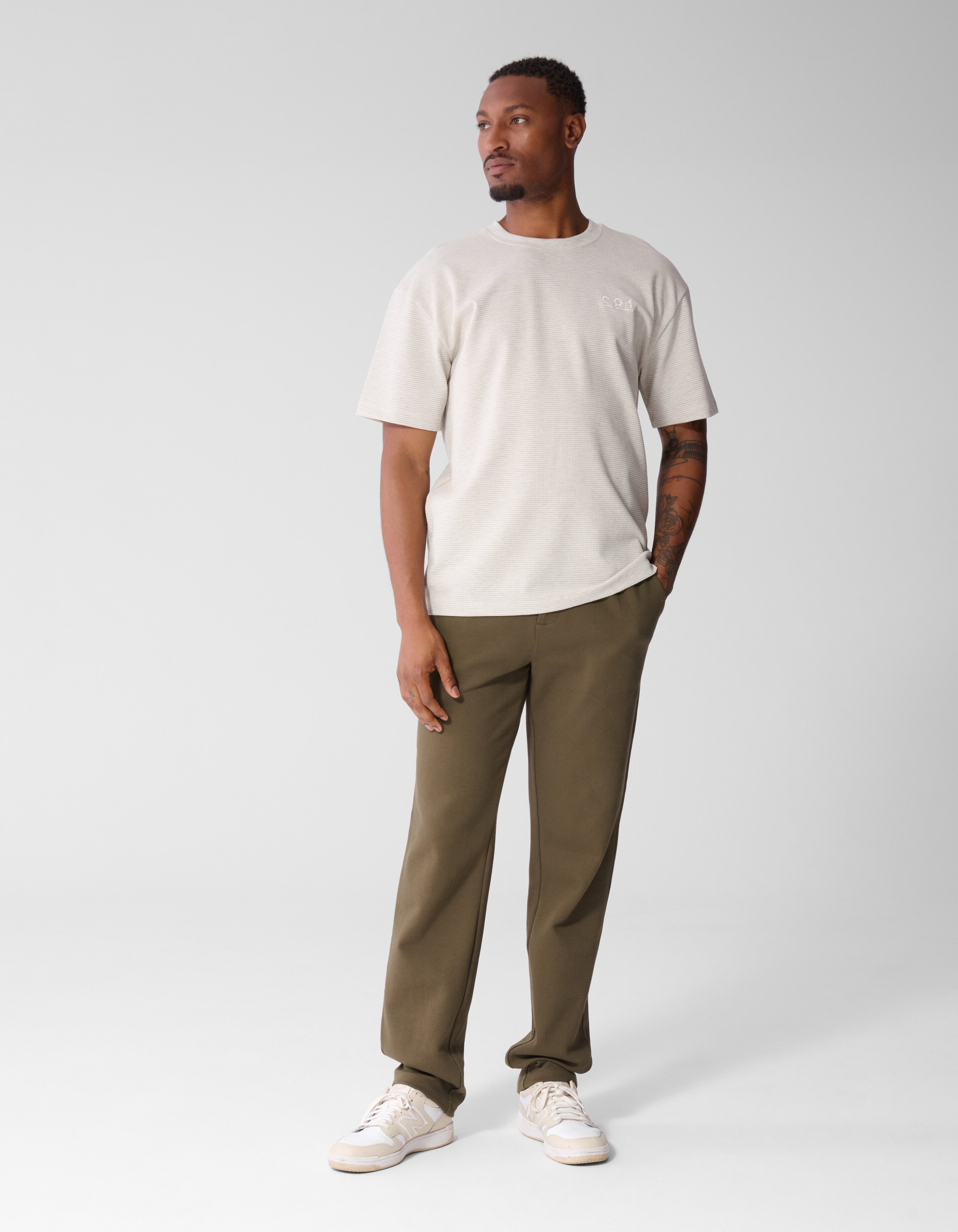 Honeycomb T-shirt Lichtgrijs SHOEBY MEN