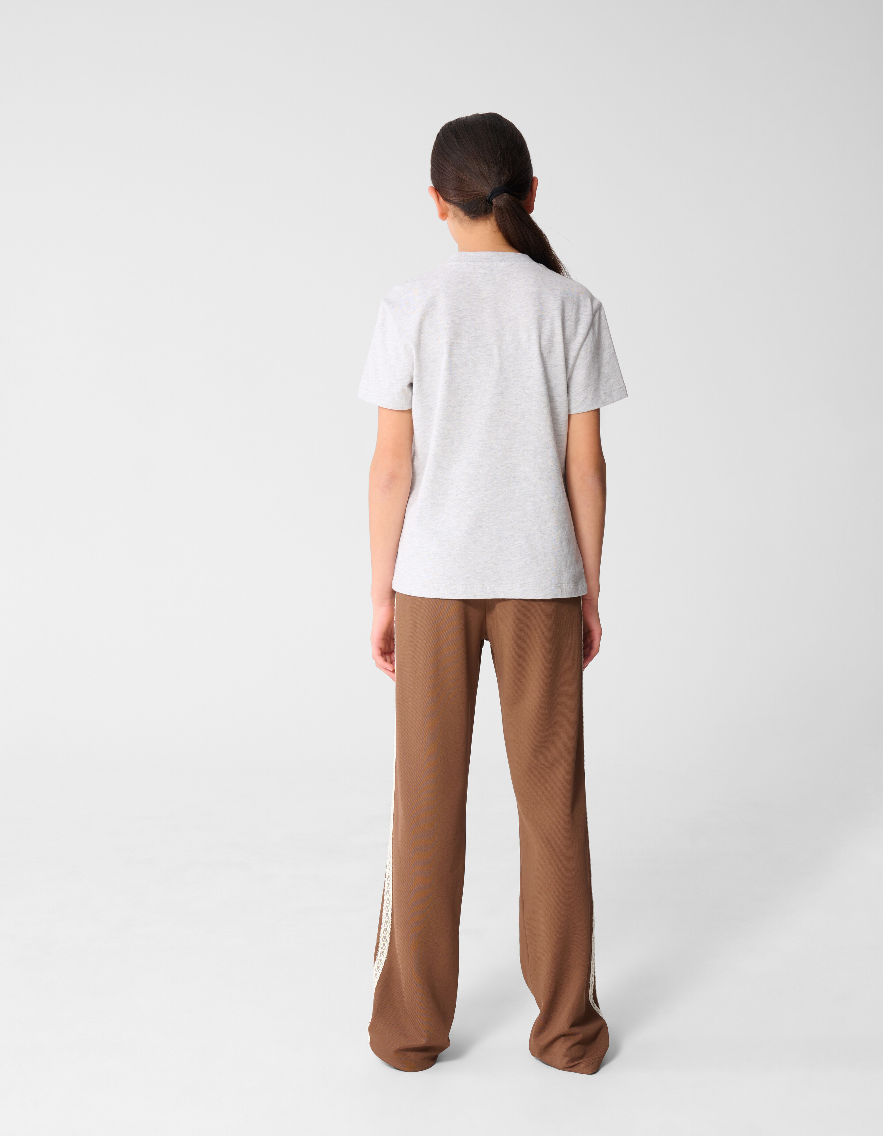 Sporty Wide Leg Fit Broek Bruin SHOEBY GIRLS