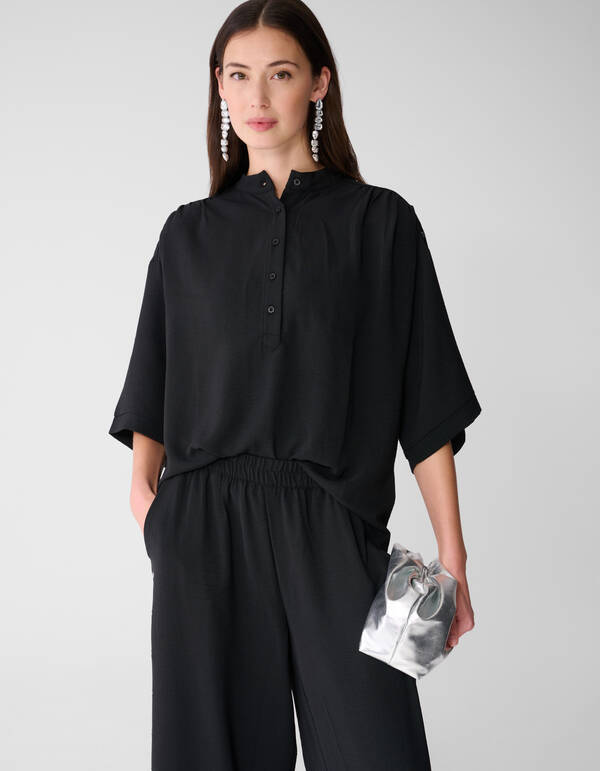 Twist Studded Blouse Zwart SHOEBY WOMEN