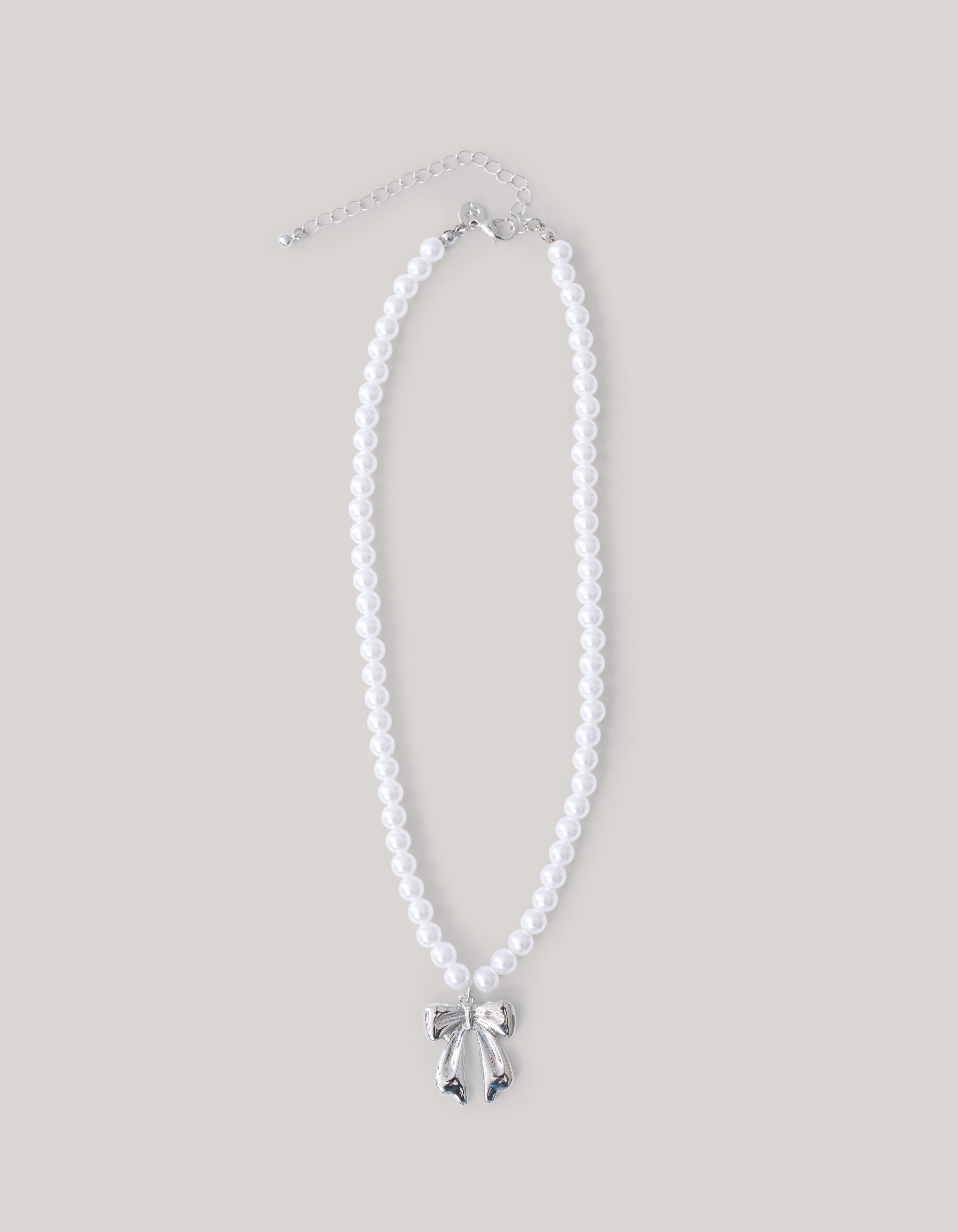 Strik Parel Ketting Zilver SHOEBY ACCESSOIRES