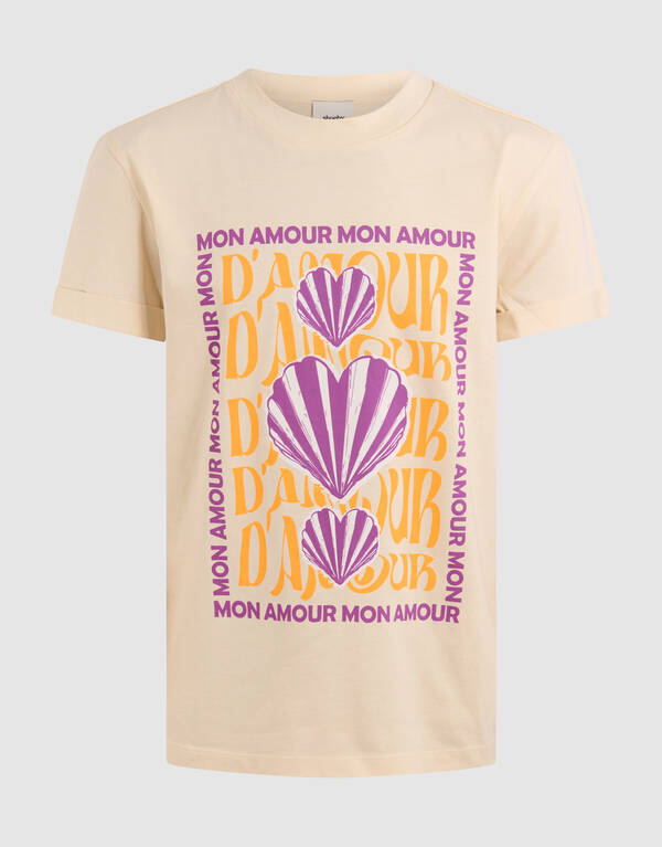Amour Artwork T-shirt Zand SHOEBY GIRLS