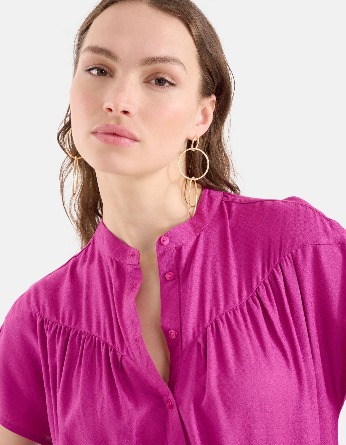 Relaxed Fit Top Donkerroze SHOEBY WOMEN