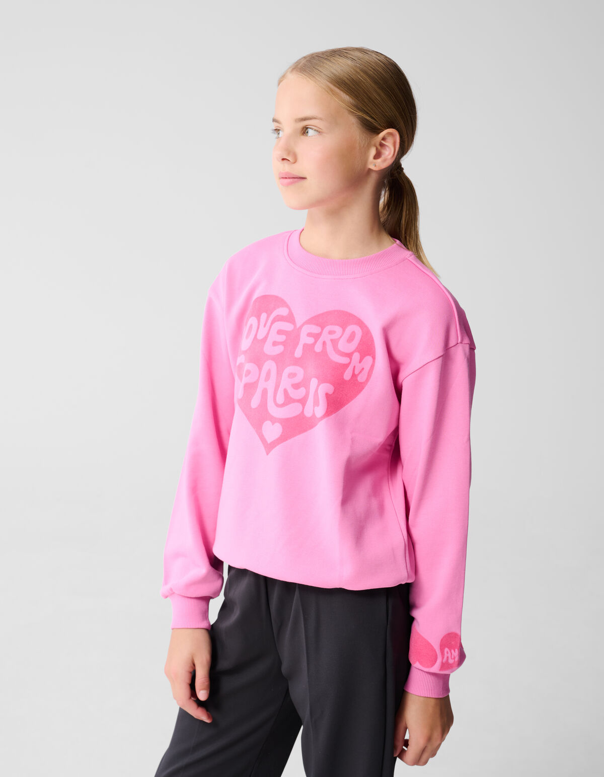 Love Artwork Sweater Roze SHOEBY GIRLS
