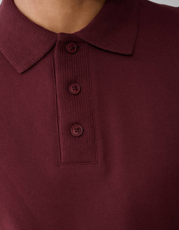 Gebreide Polo Donkerrood SHOEBY MEN