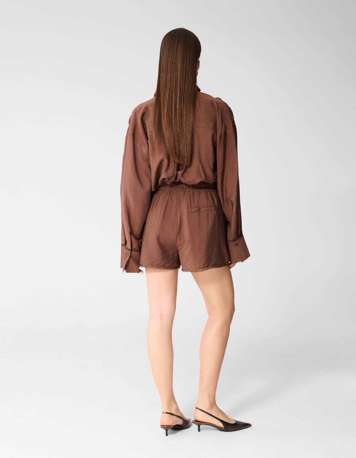Kanten Label Short Bruin SHOEBY WOMEN