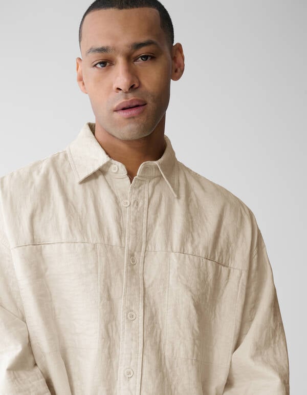 Structuur Overshirt Gebroken Wit SHOEBY MEN