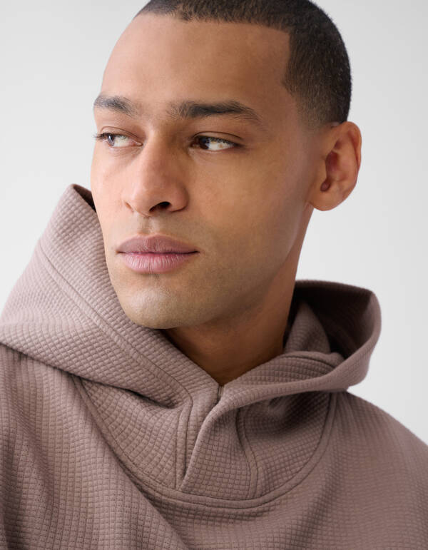 Jacquard Hoodie Lichtbruin SHOEBY MEN