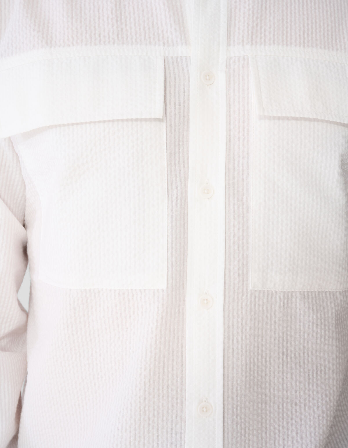 Seersucker Overhemd Wit SHOEBY MEN