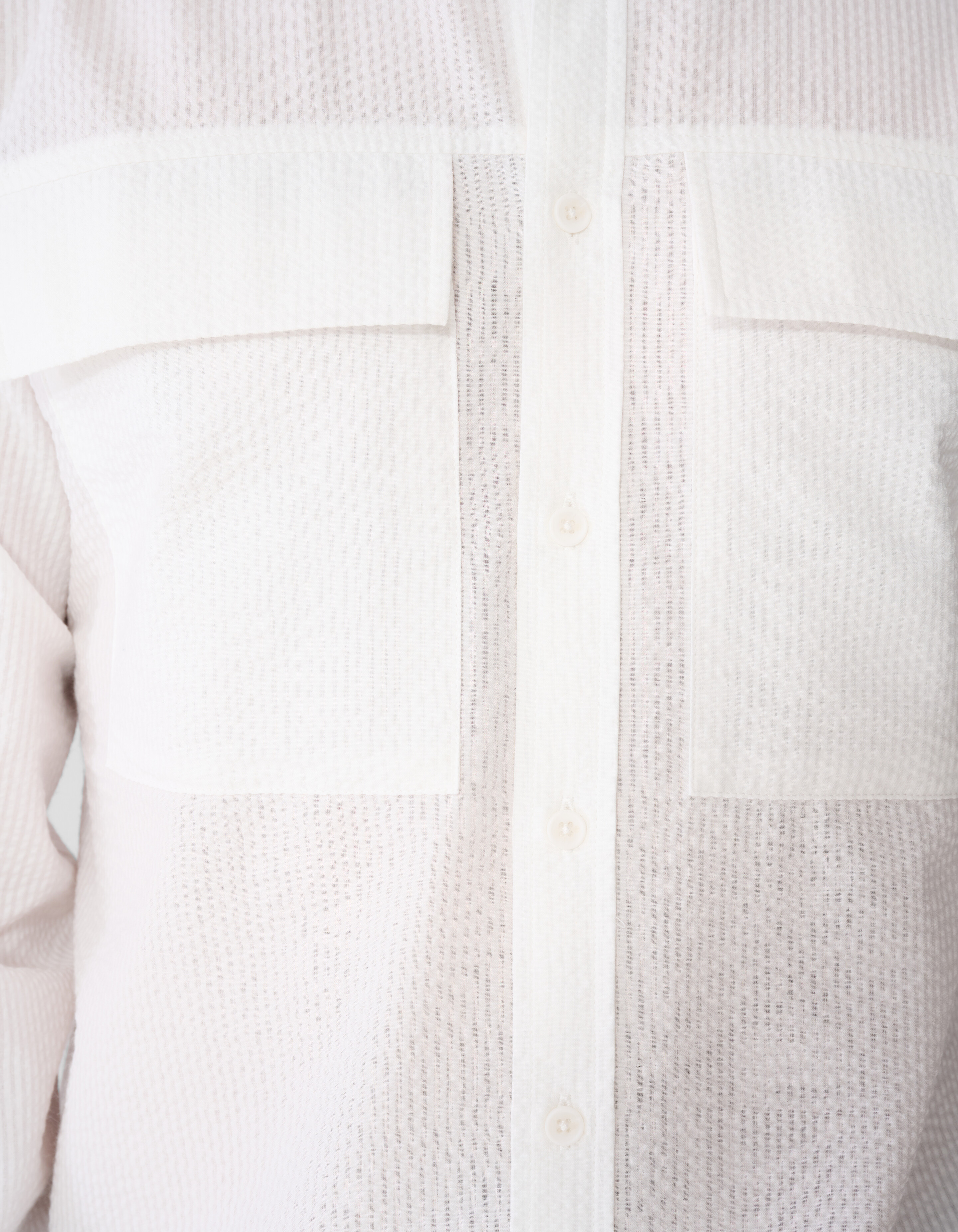 Seersucker Overhemd Wit SHOEBY MEN