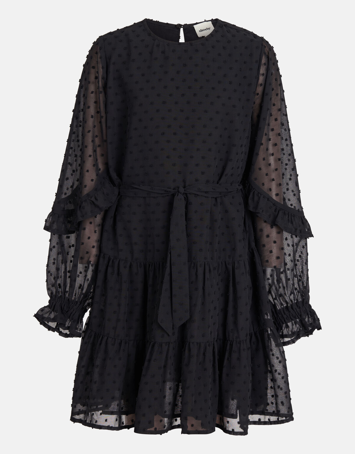 Chiffon Dot Jurk Zwart SHOEBY GIRLS