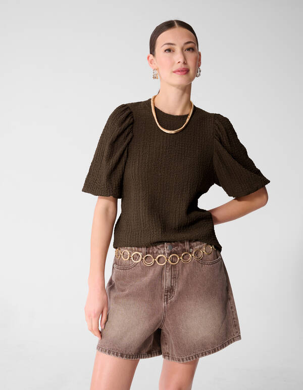 Crinkle Balloon Top Bruin SHOEBY WOMEN