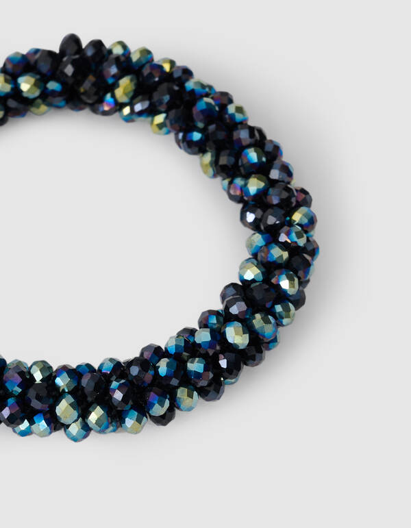 Beaded Haarelastiek Donkerblauw SHOEBY ACCESSOIRES