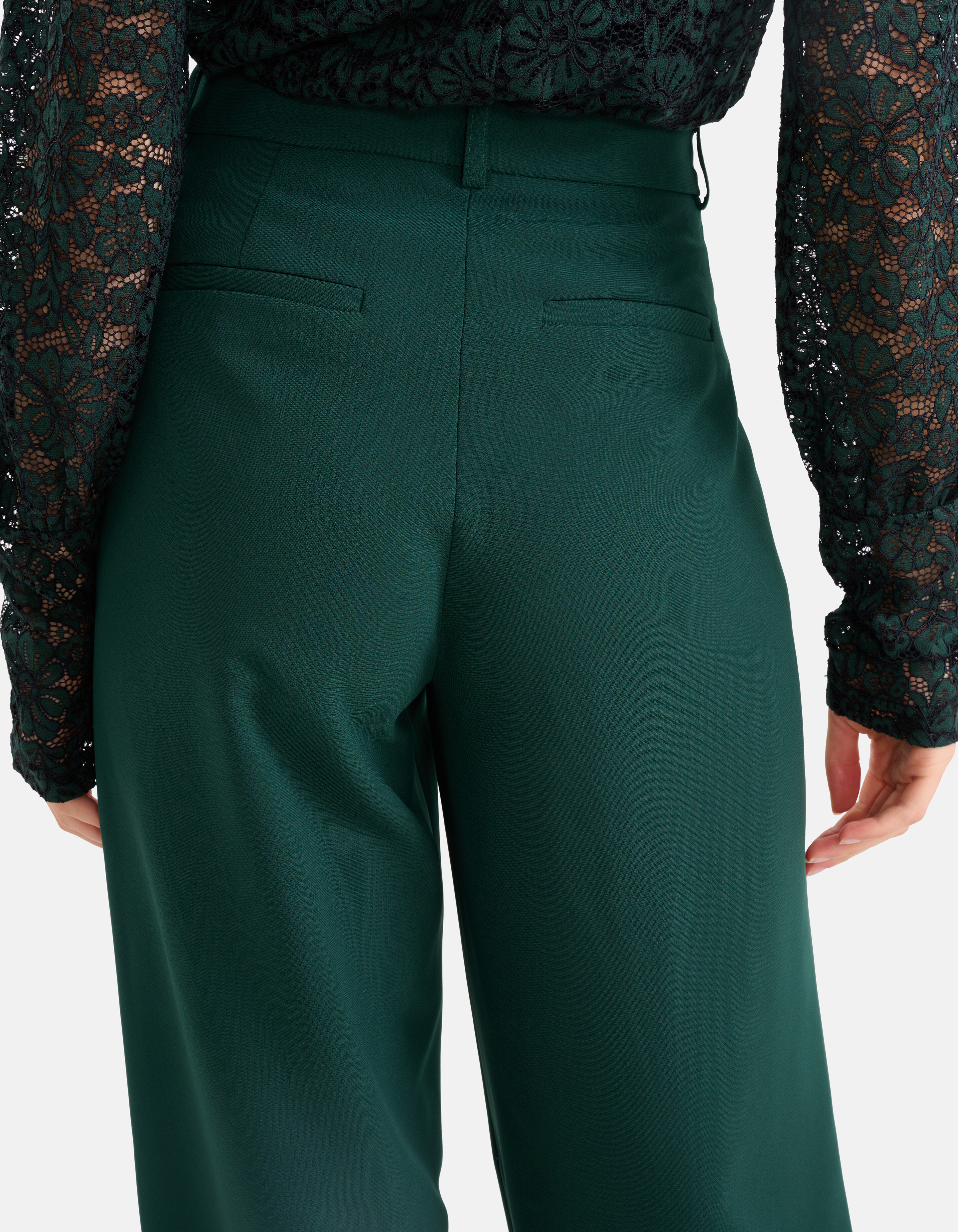 Straight Fit Pantalon Donkergroen SHOEBY WOMEN
