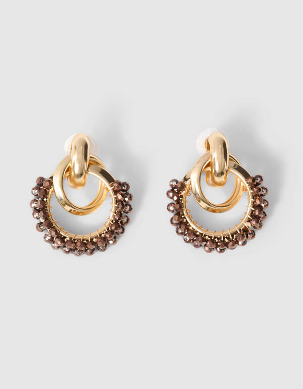Beaded Oorbellen Goud/Grijs SHOEBY ACCESSOIRES
