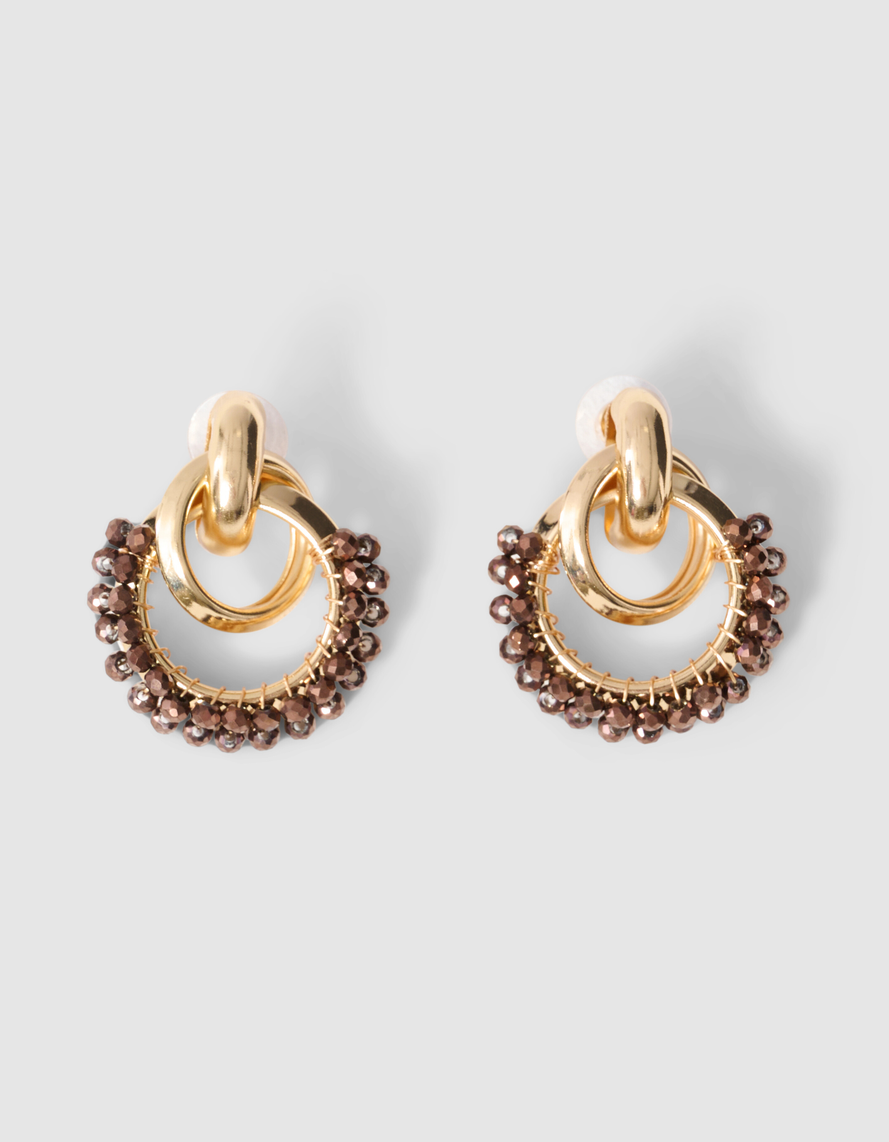 Beaded Oorbellen Goud/Grijs SHOEBY ACCESSOIRES
