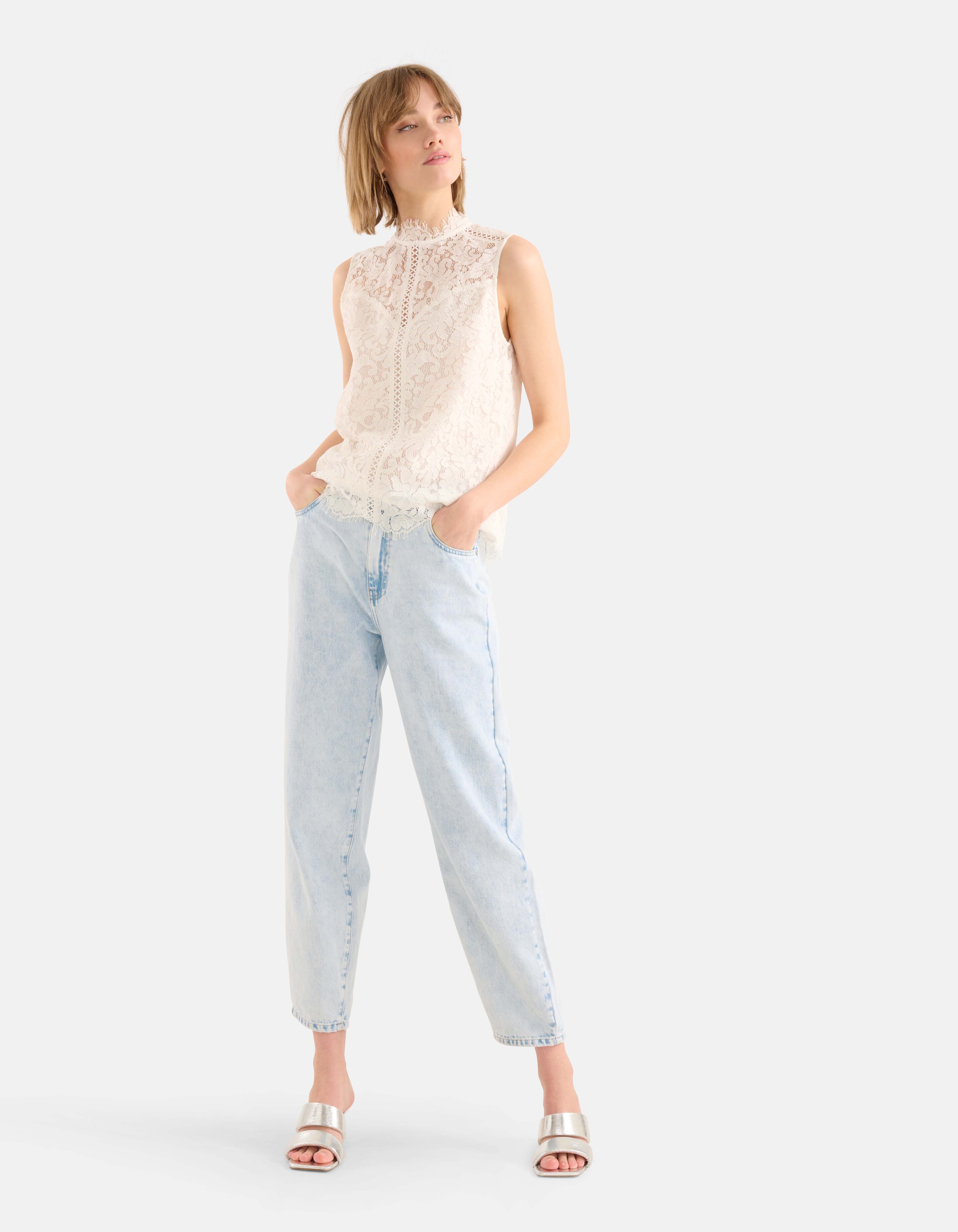 Kanten Top Gebroken Wit SHOEBY WOMEN