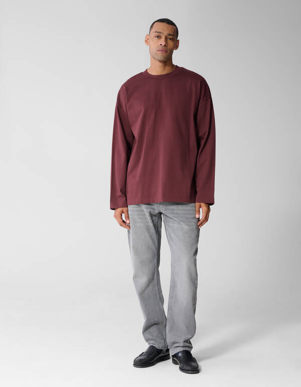 Basis Relaxed Fit Longsleeve Rood SHOEBY MEN