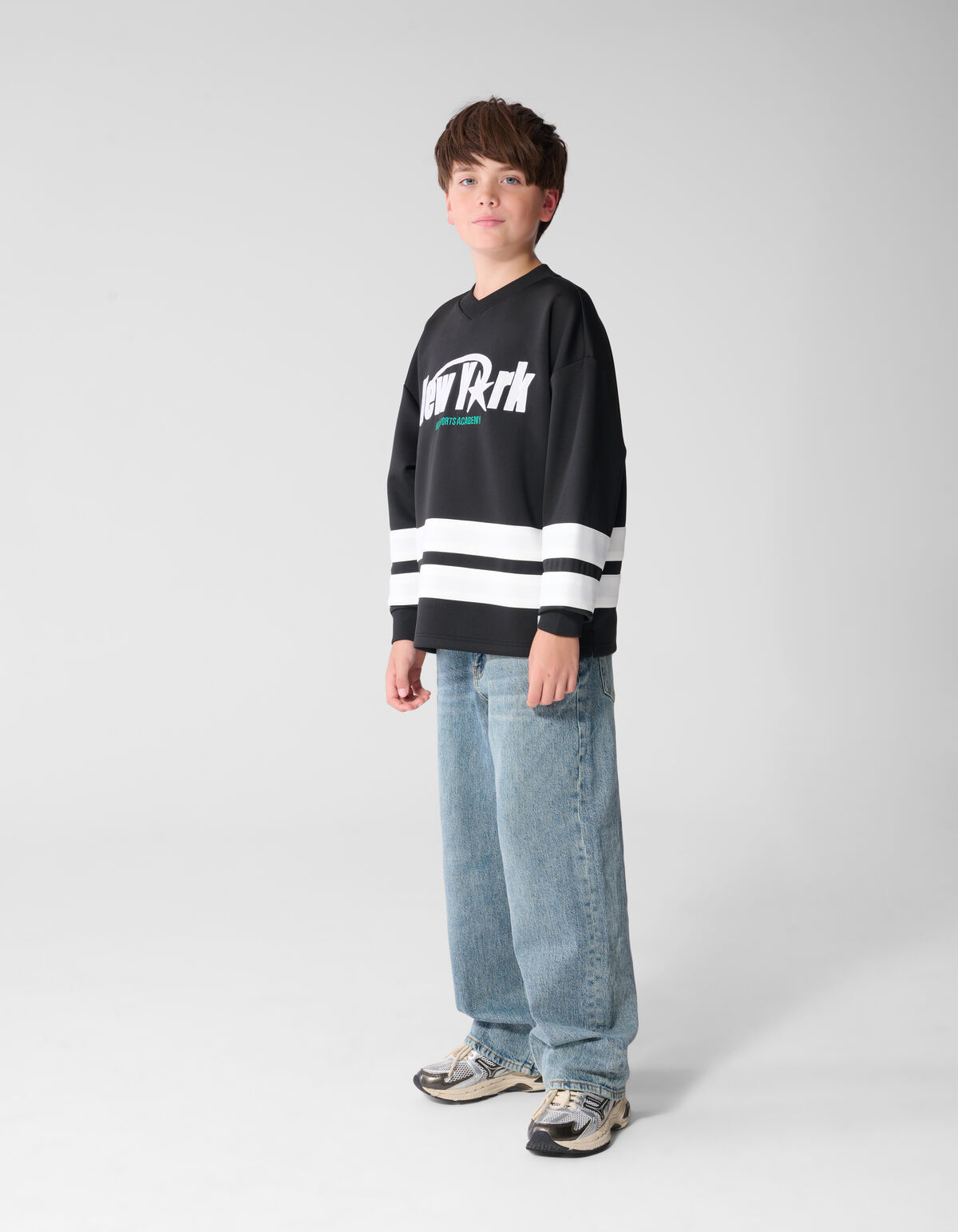 Oversized Fit Artwork Sweater Zwart SHOEBY BOYS