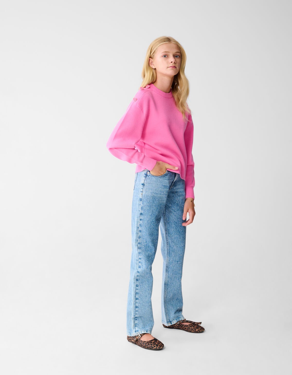 Button Trui Roze SHOEBY GIRLS