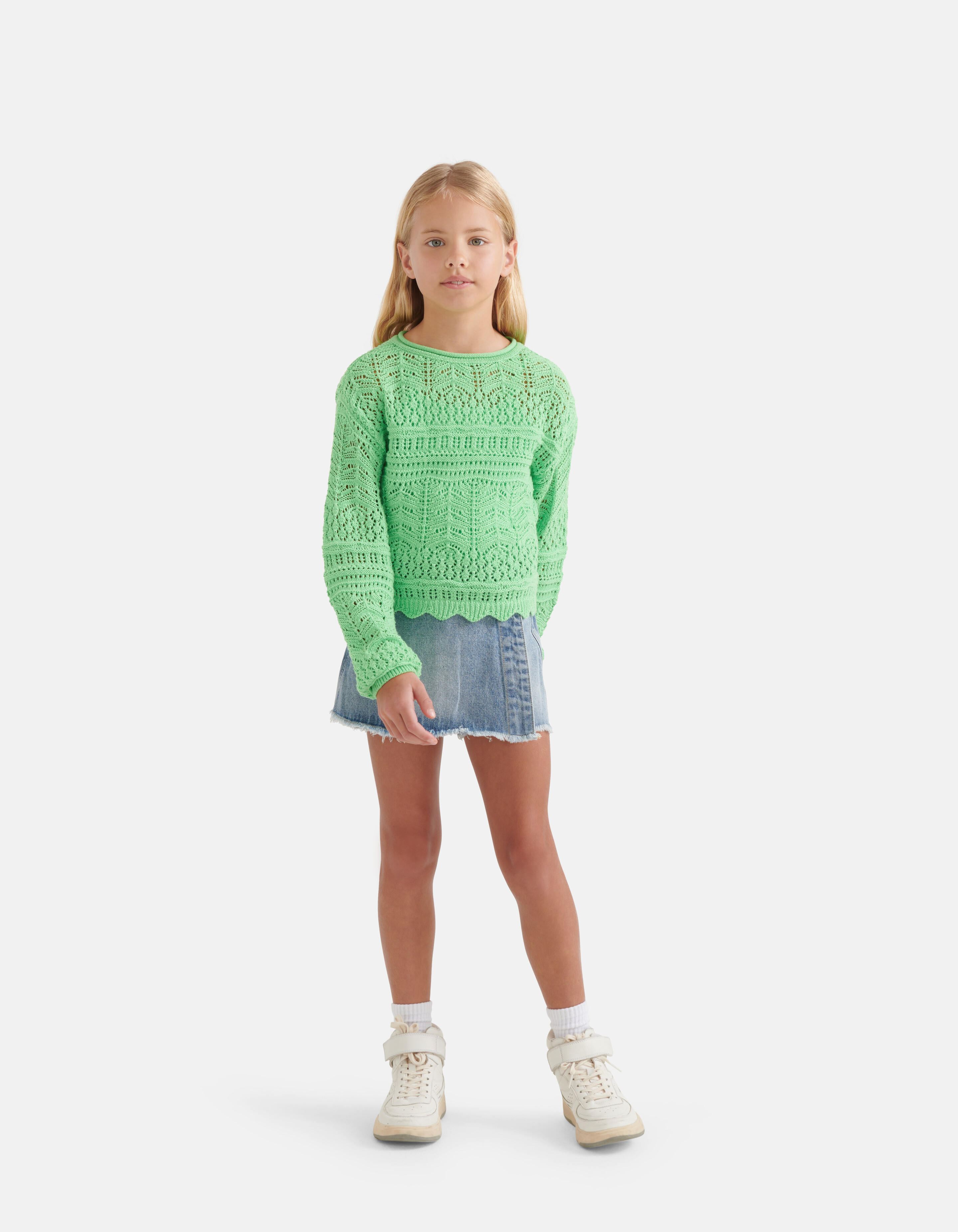 Crochet Trui Groen SHOEBY GIRLS