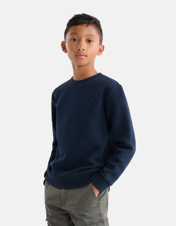 Structuur Sweater Donkerblauw SHOEBY BOYS