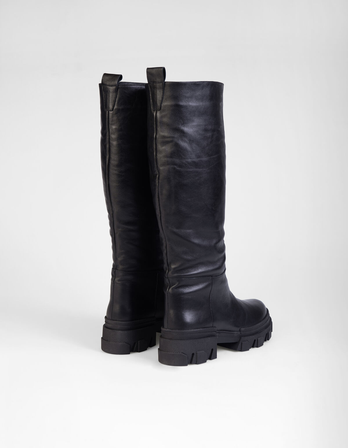 Chunky Hoge Leren Laars SCHOENEN SHOEBY