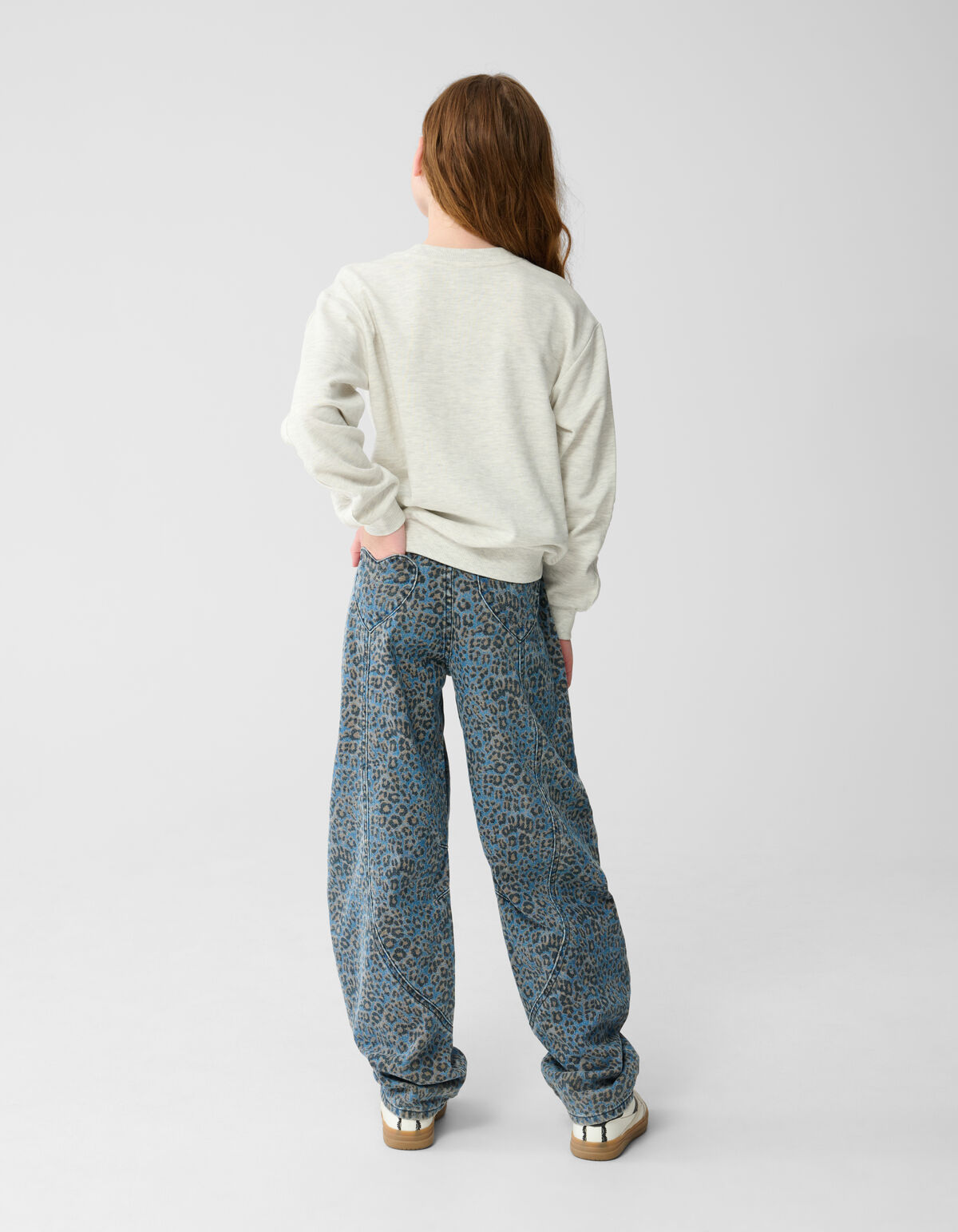 Leopard Barrel Fit Jeans Blauw SHOEBY GIRLS