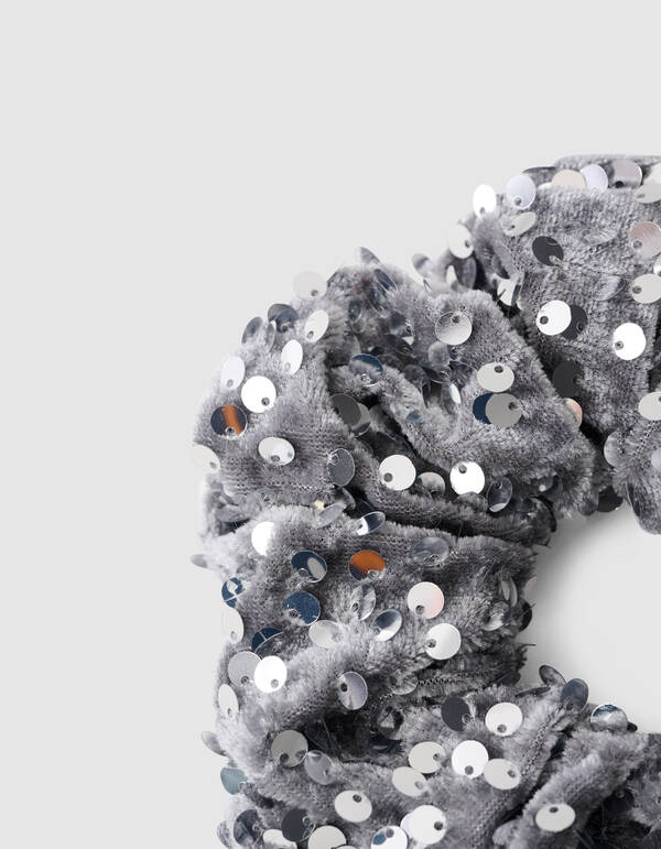 Sequin Scrunchie Zilver SHOEBY ACCESSOIRES