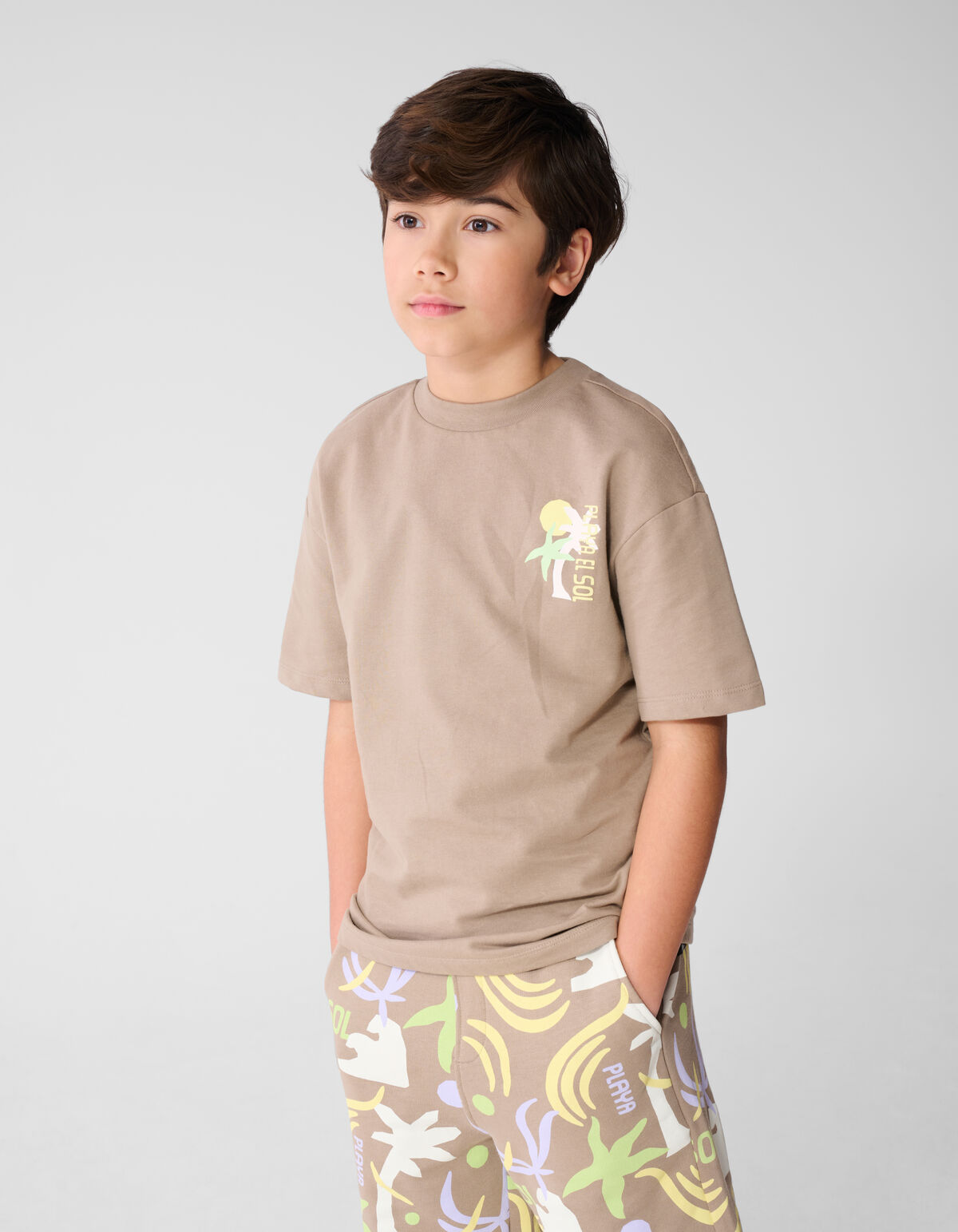 Playa Relaxed T-shirt Taupe SHOEBY BOYS