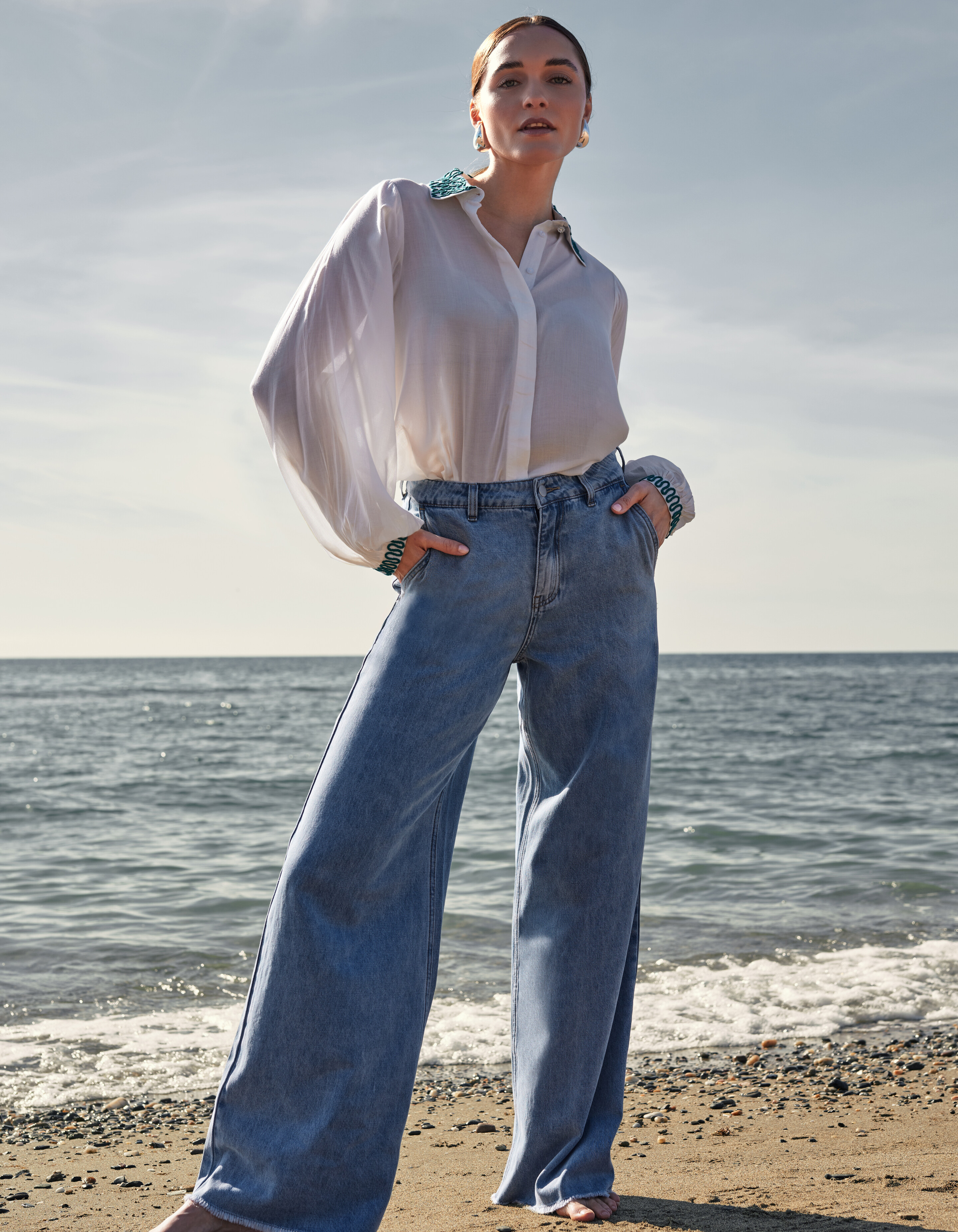 Cord Embroidery Blouse Gebroken Wit By Mieke SHOEBY WOMEN