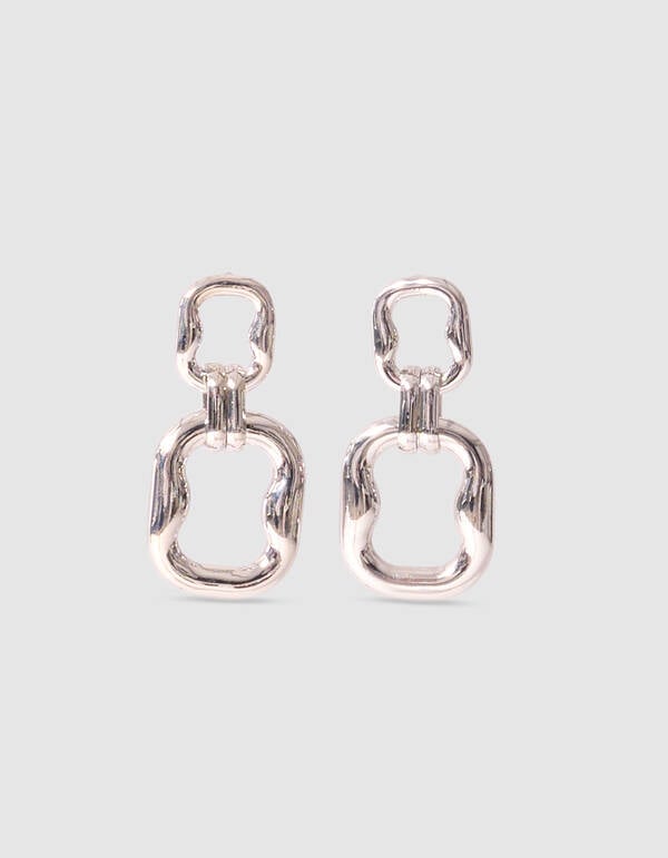 Double Squared Oorbellen Zilver SHOEBY ACCESSOIRES
