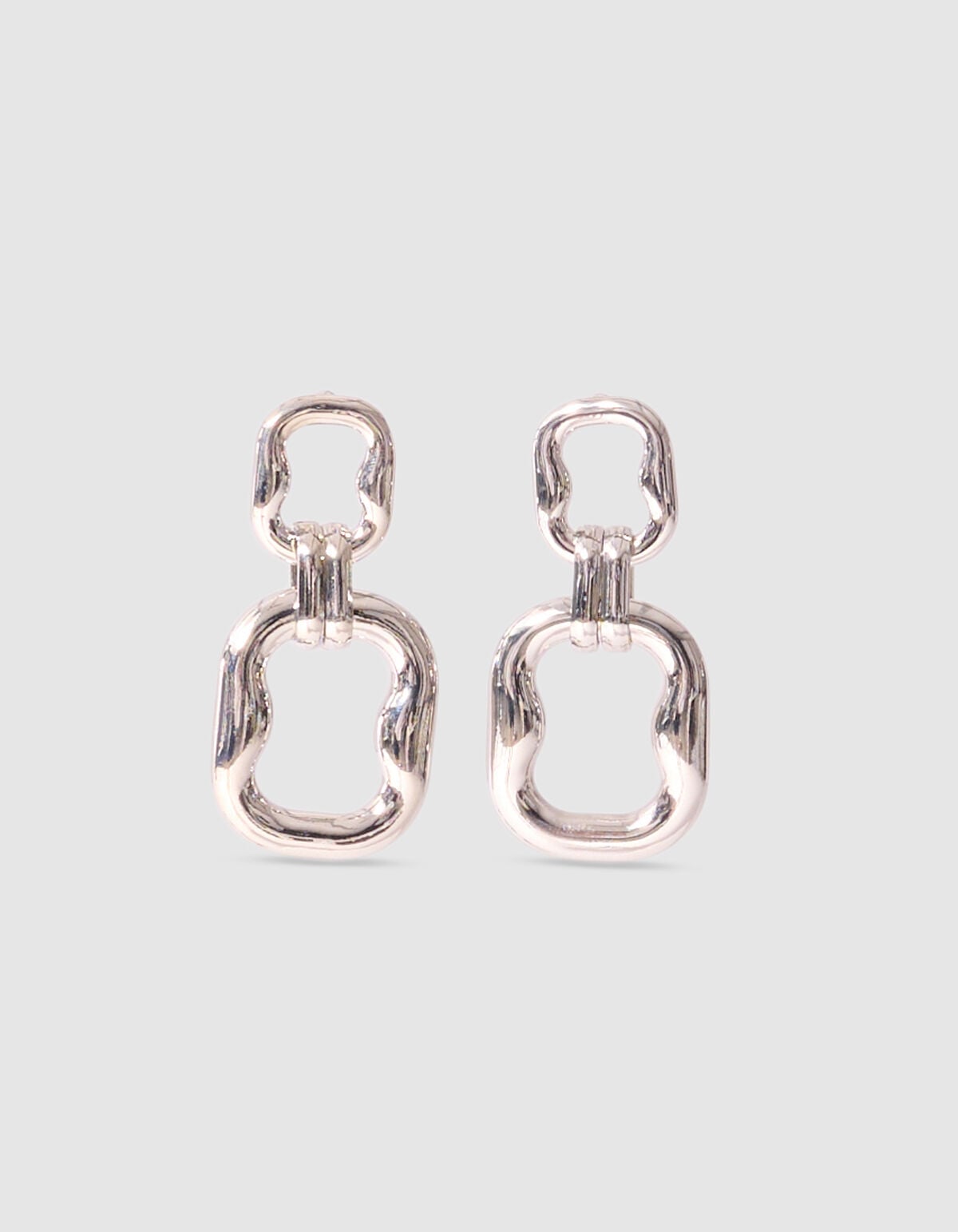 Double Squared Oorbellen Zilver SHOEBY ACCESSOIRES