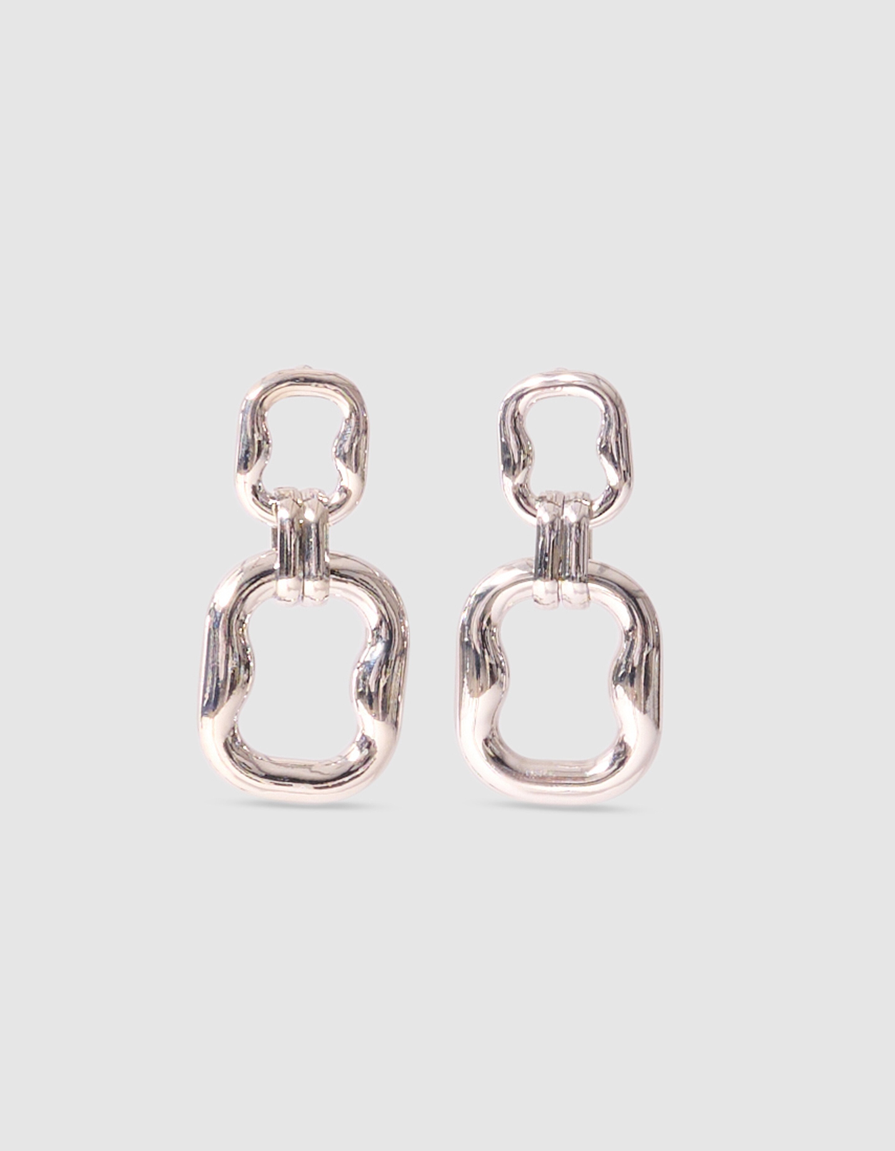 Double Squared Oorbellen Zilver SHOEBY ACCESSOIRES